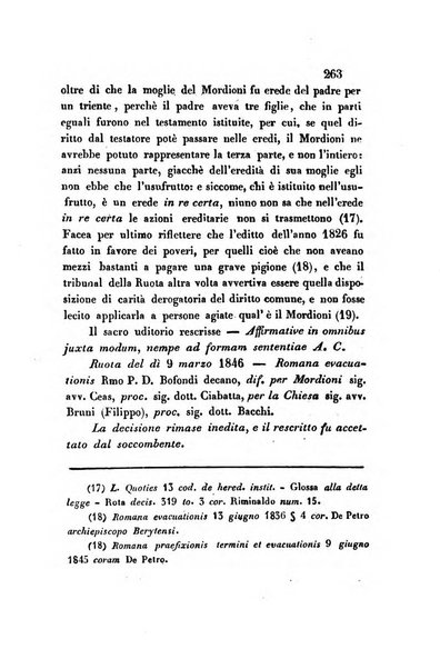 Giornale del Foro in cui si raccolgono le più importanti regiudicate dei supremi tribunali di Roma e dello Stato pontificio in materia civile