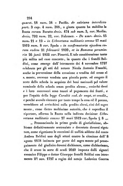 Giornale del Foro in cui si raccolgono le più importanti regiudicate dei supremi tribunali di Roma e dello Stato pontificio in materia civile