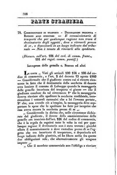 Giornale del Foro in cui si raccolgono le più importanti regiudicate dei supremi tribunali di Roma e dello Stato pontificio in materia civile