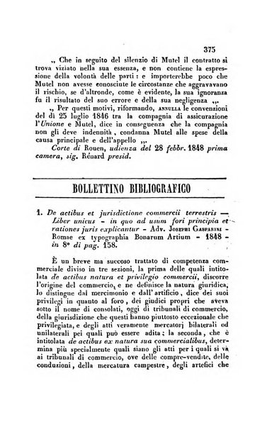 Giornale del Foro in cui si raccolgono le più importanti regiudicate dei supremi tribunali di Roma e dello Stato pontificio in materia civile