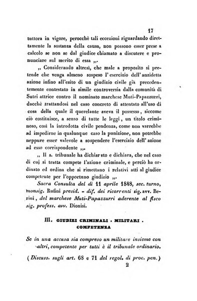 Giornale del Foro in cui si raccolgono le più importanti regiudicate dei supremi tribunali di Roma e dello Stato pontificio in materia civile