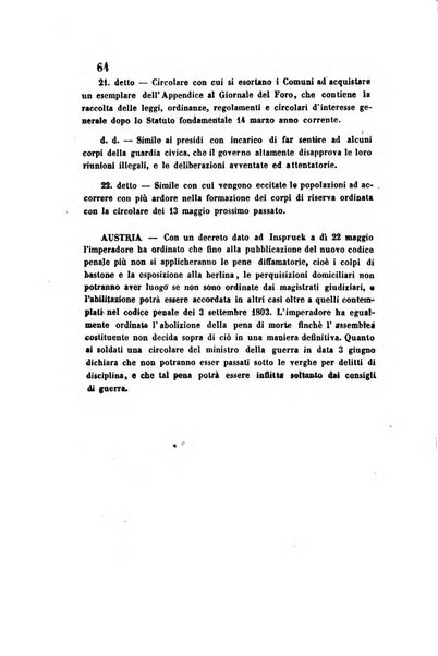 Giornale del Foro in cui si raccolgono le più importanti regiudicate dei supremi tribunali di Roma e dello Stato pontificio in materia civile