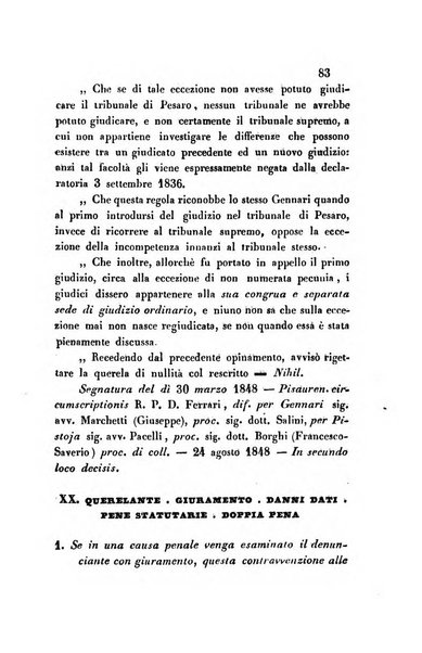 Giornale del Foro in cui si raccolgono le più importanti regiudicate dei supremi tribunali di Roma e dello Stato pontificio in materia civile