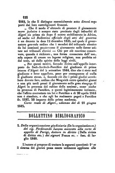 Giornale del Foro in cui si raccolgono le più importanti regiudicate dei supremi tribunali di Roma e dello Stato pontificio in materia civile