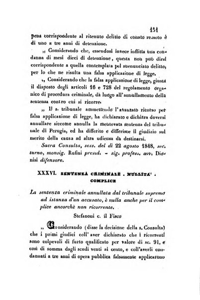 Giornale del Foro in cui si raccolgono le più importanti regiudicate dei supremi tribunali di Roma e dello Stato pontificio in materia civile