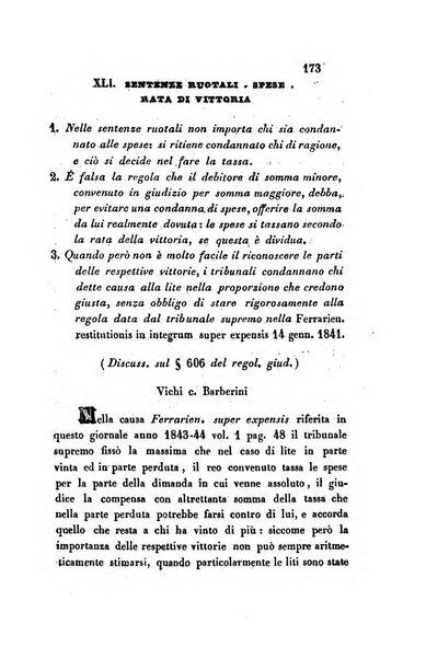 Giornale del Foro in cui si raccolgono le più importanti regiudicate dei supremi tribunali di Roma e dello Stato pontificio in materia civile