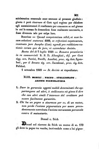 Giornale del Foro in cui si raccolgono le più importanti regiudicate dei supremi tribunali di Roma e dello Stato pontificio in materia civile