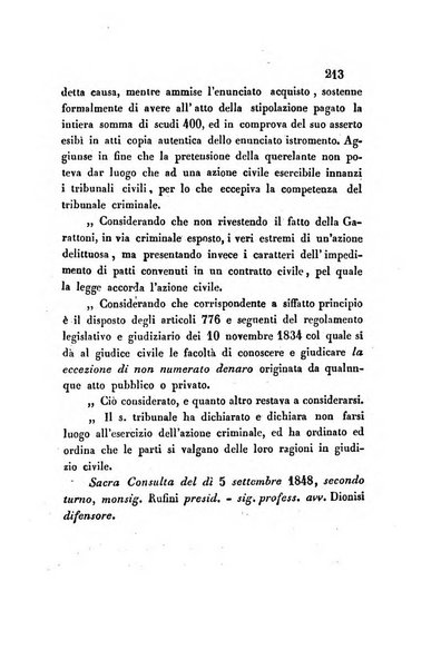 Giornale del Foro in cui si raccolgono le più importanti regiudicate dei supremi tribunali di Roma e dello Stato pontificio in materia civile