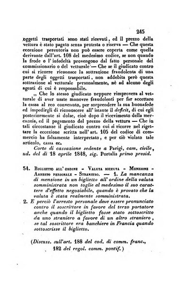 Giornale del Foro in cui si raccolgono le più importanti regiudicate dei supremi tribunali di Roma e dello Stato pontificio in materia civile