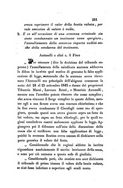 Giornale del Foro in cui si raccolgono le più importanti regiudicate dei supremi tribunali di Roma e dello Stato pontificio in materia civile