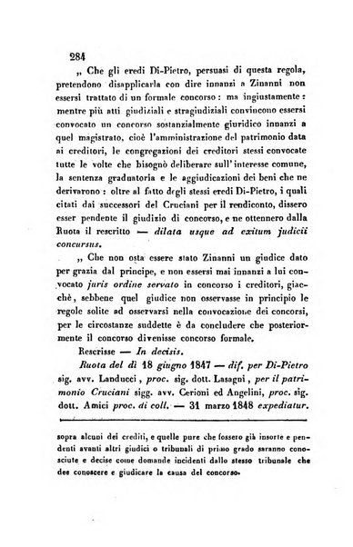 Giornale del Foro in cui si raccolgono le più importanti regiudicate dei supremi tribunali di Roma e dello Stato pontificio in materia civile