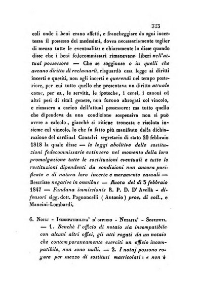 Giornale del Foro in cui si raccolgono le più importanti regiudicate dei supremi tribunali di Roma e dello Stato pontificio in materia civile