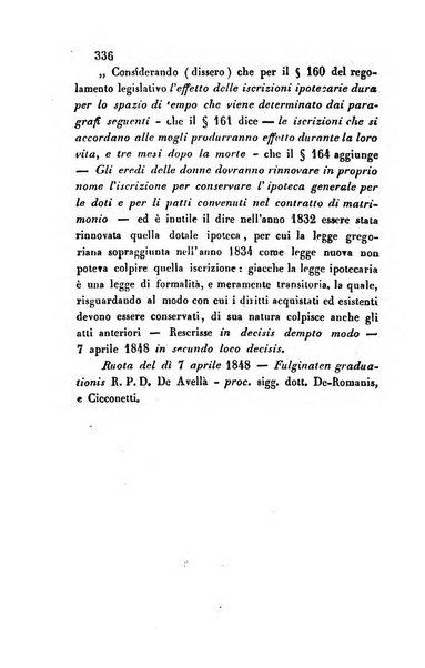 Giornale del Foro in cui si raccolgono le più importanti regiudicate dei supremi tribunali di Roma e dello Stato pontificio in materia civile