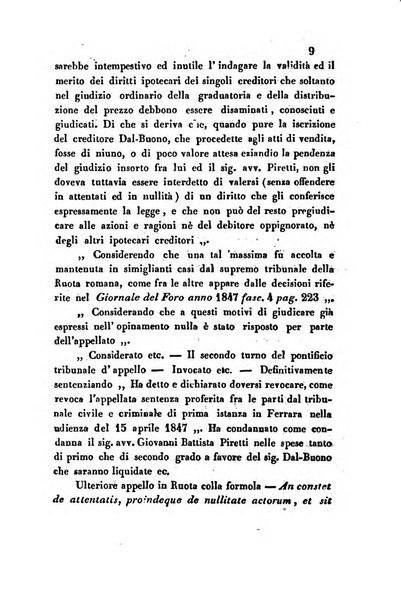 Giornale del Foro in cui si raccolgono le più importanti regiudicate dei supremi tribunali di Roma e dello Stato pontificio in materia civile