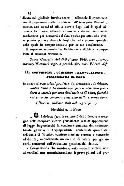 Giornale del Foro in cui si raccolgono le più importanti regiudicate dei supremi tribunali di Roma e dello Stato pontificio in materia civile