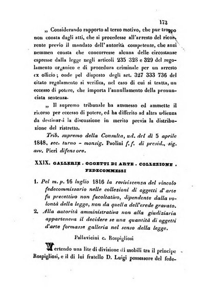 Giornale del Foro in cui si raccolgono le più importanti regiudicate dei supremi tribunali di Roma e dello Stato pontificio in materia civile