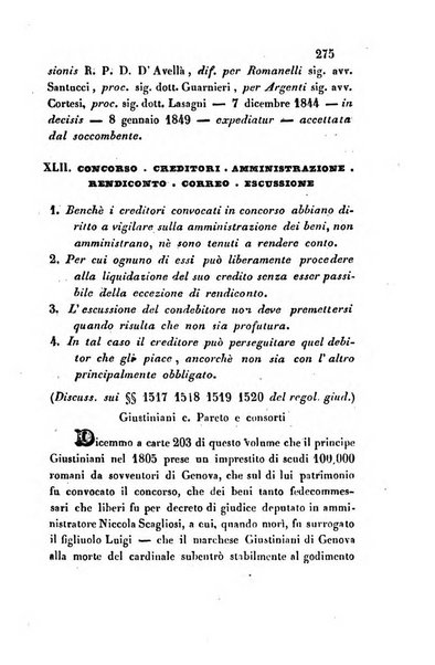 Giornale del Foro in cui si raccolgono le più importanti regiudicate dei supremi tribunali di Roma e dello Stato pontificio in materia civile