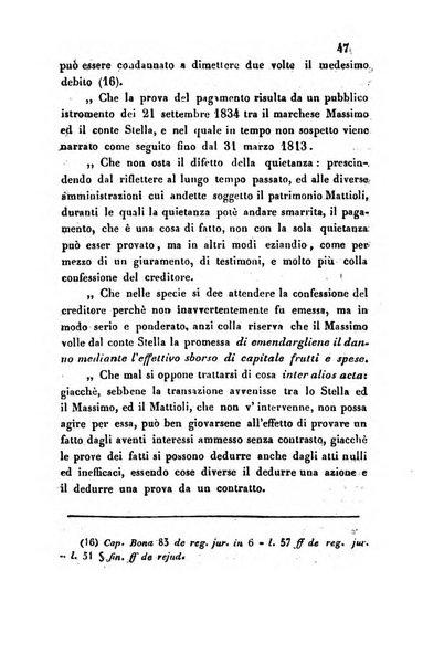 Giornale del Foro in cui si raccolgono le più importanti regiudicate dei supremi tribunali di Roma e dello Stato pontificio in materia civile