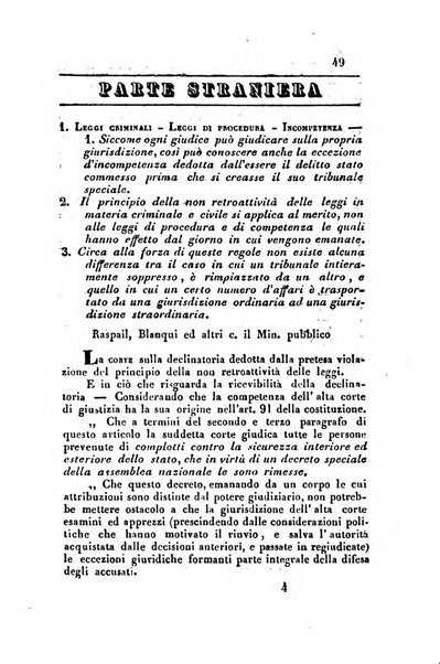 Giornale del Foro in cui si raccolgono le più importanti regiudicate dei supremi tribunali di Roma e dello Stato pontificio in materia civile