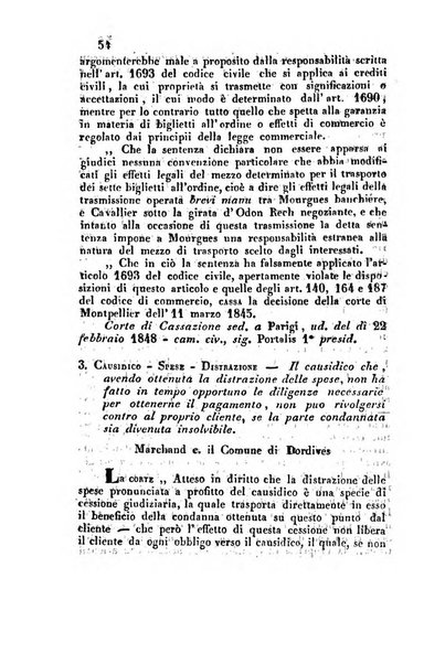 Giornale del Foro in cui si raccolgono le più importanti regiudicate dei supremi tribunali di Roma e dello Stato pontificio in materia civile