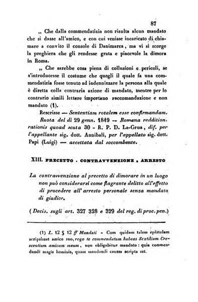 Giornale del Foro in cui si raccolgono le più importanti regiudicate dei supremi tribunali di Roma e dello Stato pontificio in materia civile