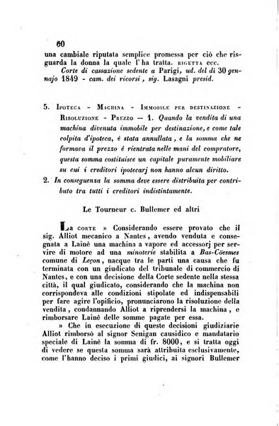 Giornale del Foro in cui si raccolgono le più importanti regiudicate dei supremi tribunali di Roma e dello Stato pontificio in materia civile