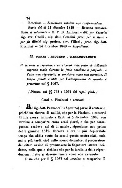 Giornale del Foro in cui si raccolgono le più importanti regiudicate dei supremi tribunali di Roma e dello Stato pontificio in materia civile