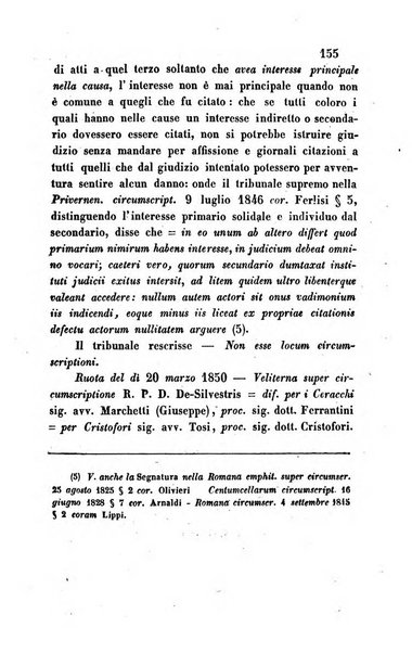 Giornale del Foro in cui si raccolgono le più importanti regiudicate dei supremi tribunali di Roma e dello Stato pontificio in materia civile