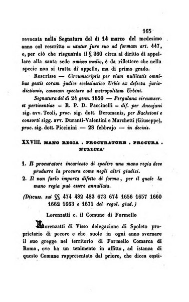 Giornale del Foro in cui si raccolgono le più importanti regiudicate dei supremi tribunali di Roma e dello Stato pontificio in materia civile