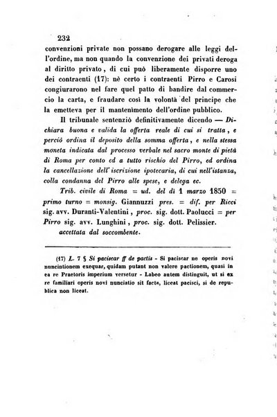 Giornale del Foro in cui si raccolgono le più importanti regiudicate dei supremi tribunali di Roma e dello Stato pontificio in materia civile