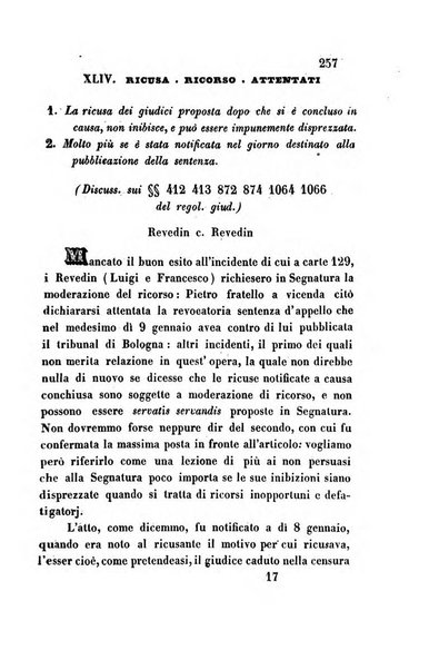 Giornale del Foro in cui si raccolgono le più importanti regiudicate dei supremi tribunali di Roma e dello Stato pontificio in materia civile