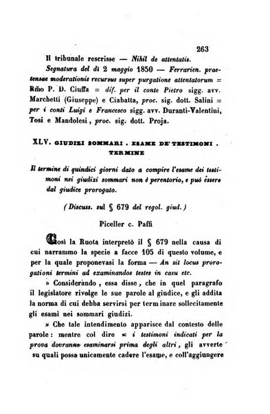 Giornale del Foro in cui si raccolgono le più importanti regiudicate dei supremi tribunali di Roma e dello Stato pontificio in materia civile