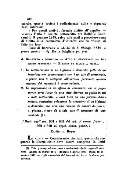 Giornale del Foro in cui si raccolgono le più importanti regiudicate dei supremi tribunali di Roma e dello Stato pontificio in materia civile