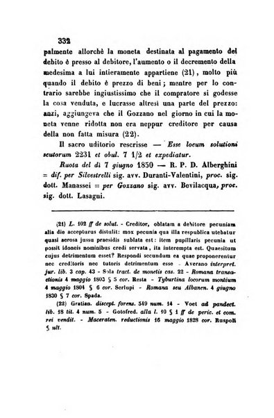 Giornale del Foro in cui si raccolgono le più importanti regiudicate dei supremi tribunali di Roma e dello Stato pontificio in materia civile