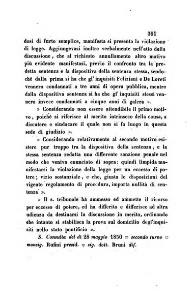 Giornale del Foro in cui si raccolgono le più importanti regiudicate dei supremi tribunali di Roma e dello Stato pontificio in materia civile