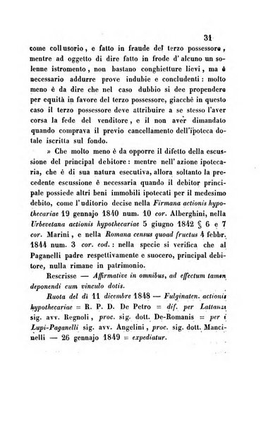 Giornale del Foro in cui si raccolgono le più importanti regiudicate dei supremi tribunali di Roma e dello Stato pontificio in materia civile