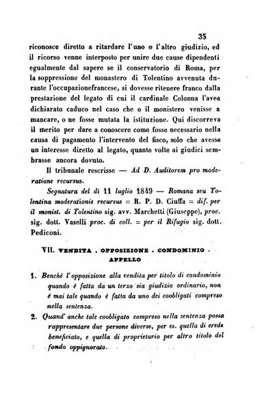 Giornale del Foro in cui si raccolgono le più importanti regiudicate dei supremi tribunali di Roma e dello Stato pontificio in materia civile