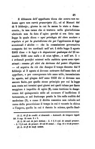 Giornale del Foro in cui si raccolgono le più importanti regiudicate dei supremi tribunali di Roma e dello Stato pontificio in materia civile