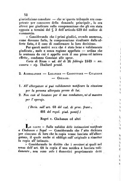 Giornale del Foro in cui si raccolgono le più importanti regiudicate dei supremi tribunali di Roma e dello Stato pontificio in materia civile