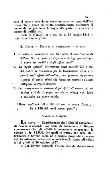 Giornale del Foro in cui si raccolgono le più importanti regiudicate dei supremi tribunali di Roma e dello Stato pontificio in materia civile