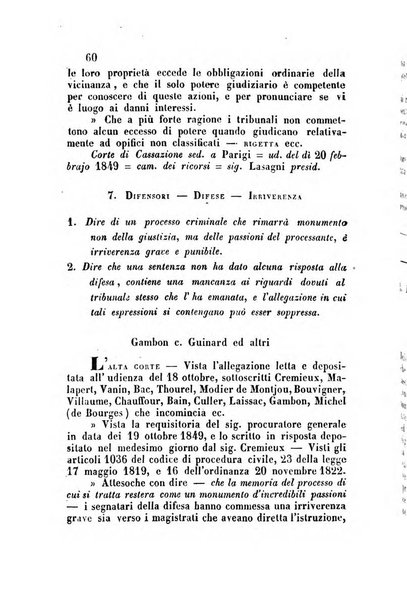 Giornale del Foro in cui si raccolgono le più importanti regiudicate dei supremi tribunali di Roma e dello Stato pontificio in materia civile