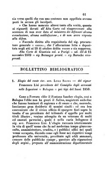 Giornale del Foro in cui si raccolgono le più importanti regiudicate dei supremi tribunali di Roma e dello Stato pontificio in materia civile