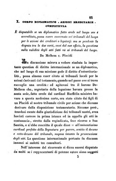 Giornale del Foro in cui si raccolgono le più importanti regiudicate dei supremi tribunali di Roma e dello Stato pontificio in materia civile