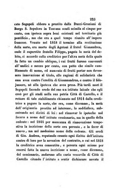 Giornale del Foro in cui si raccolgono le più importanti regiudicate dei supremi tribunali di Roma e dello Stato pontificio in materia civile