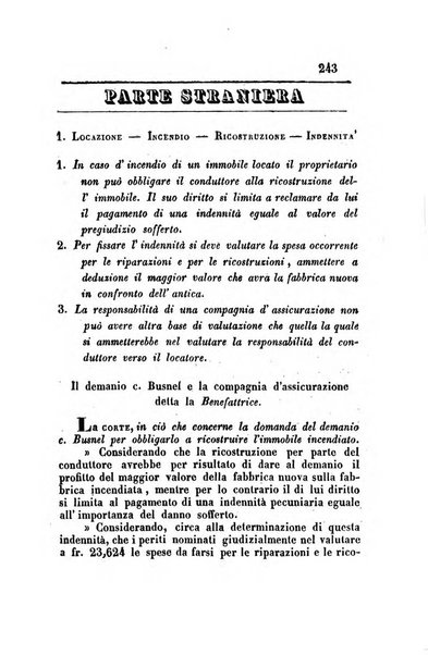 Giornale del Foro in cui si raccolgono le più importanti regiudicate dei supremi tribunali di Roma e dello Stato pontificio in materia civile