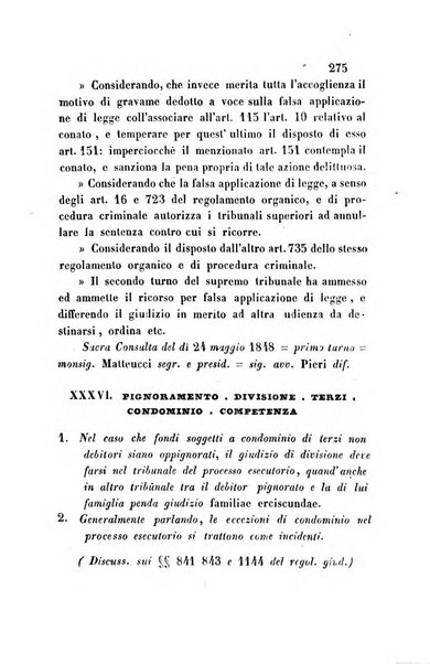 Giornale del Foro in cui si raccolgono le più importanti regiudicate dei supremi tribunali di Roma e dello Stato pontificio in materia civile