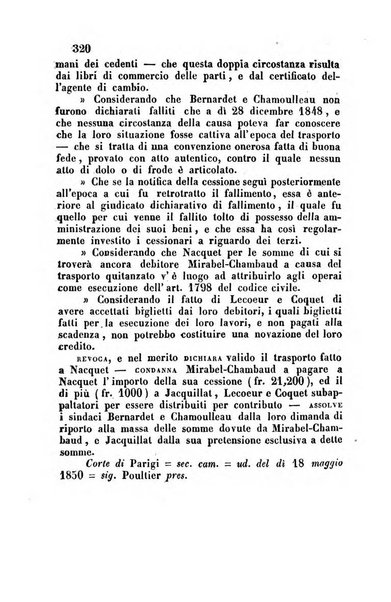 Giornale del Foro in cui si raccolgono le più importanti regiudicate dei supremi tribunali di Roma e dello Stato pontificio in materia civile