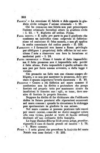 Giornale del Foro in cui si raccolgono le più importanti regiudicate dei supremi tribunali di Roma e dello Stato pontificio in materia civile