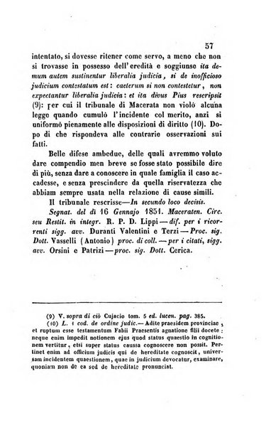 Giornale del Foro in cui si raccolgono le più importanti regiudicate dei supremi tribunali di Roma e dello Stato pontificio in materia civile