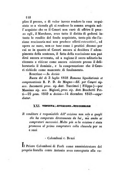 Giornale del Foro in cui si raccolgono le più importanti regiudicate dei supremi tribunali di Roma e dello Stato pontificio in materia civile